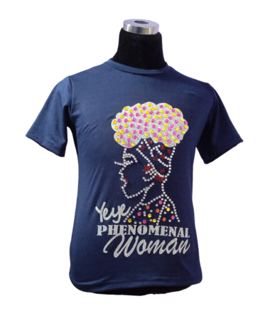 Navy Blue Rhinestone Graphic Tee