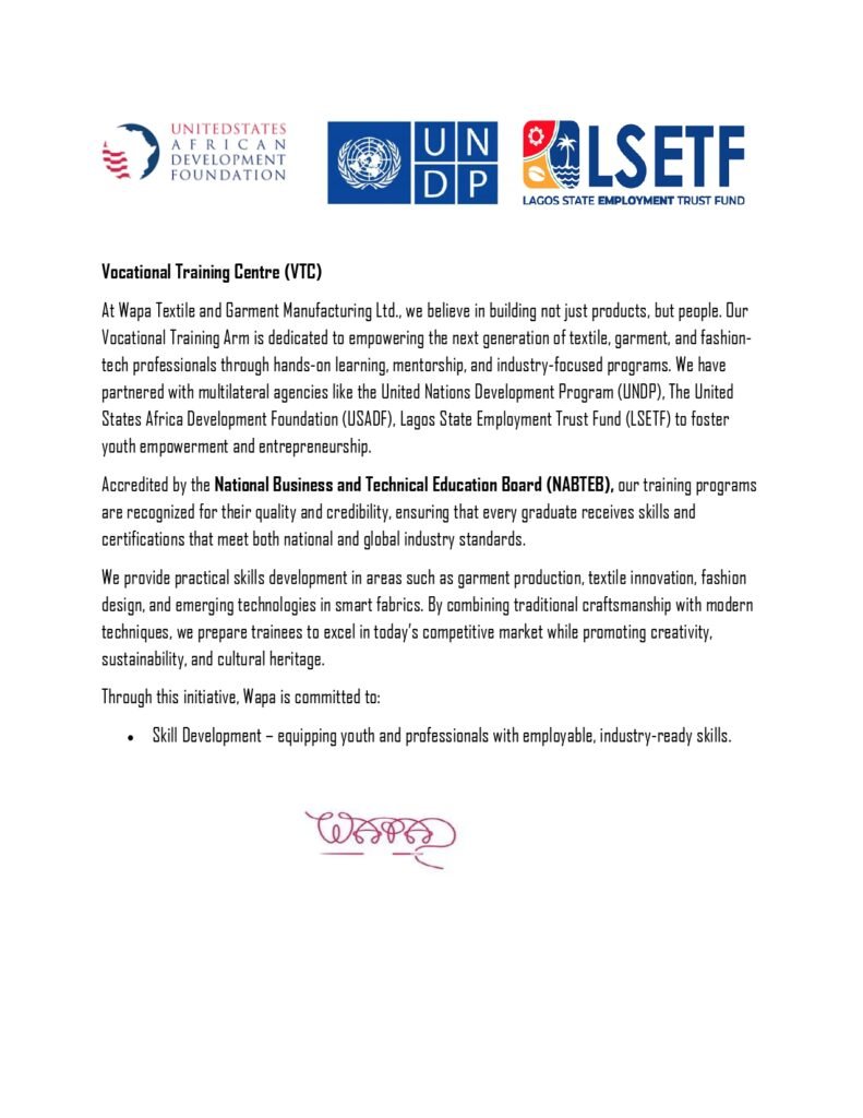 Wapa Vocational Training Arm