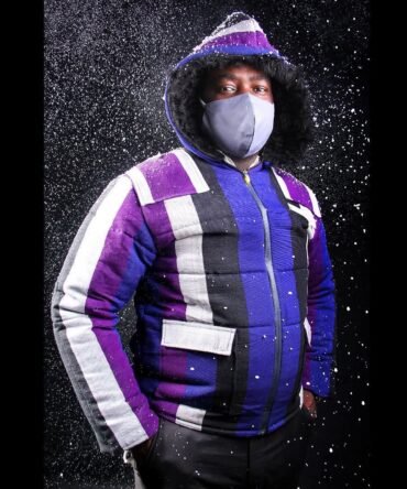 Hooded Aso-Oke Winter Jacket