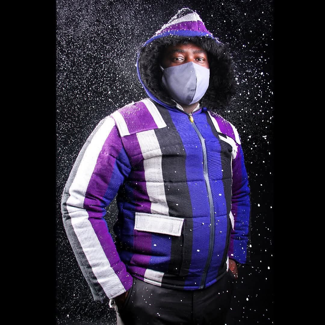 Hooded Aso-Oke Winter Jacket