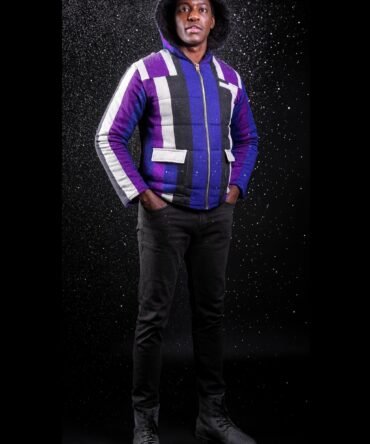 Men Aso-Oke Hoody Winter Jacket