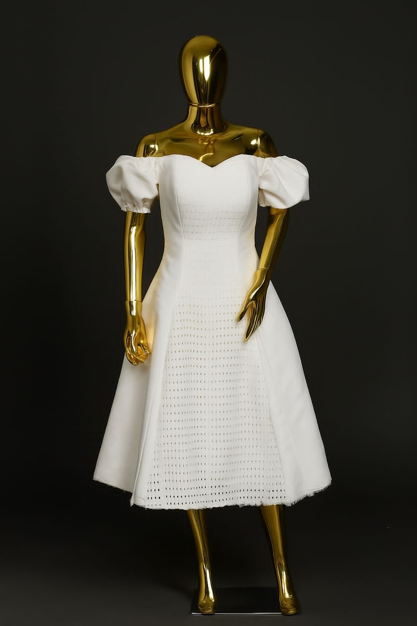 Off-Shoulder Midi Dress