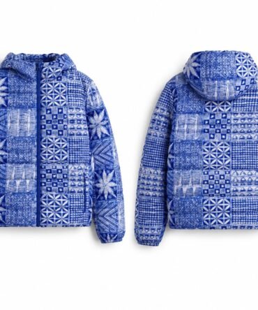 Blue Ankara Puffer Jacket