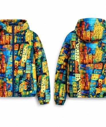 Urban Mosaic Puffer Jacket